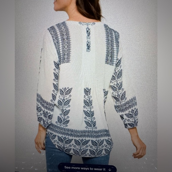 Daniel Rainn Amely Split Neck Blouse Sz. L - Picture 5 of 6